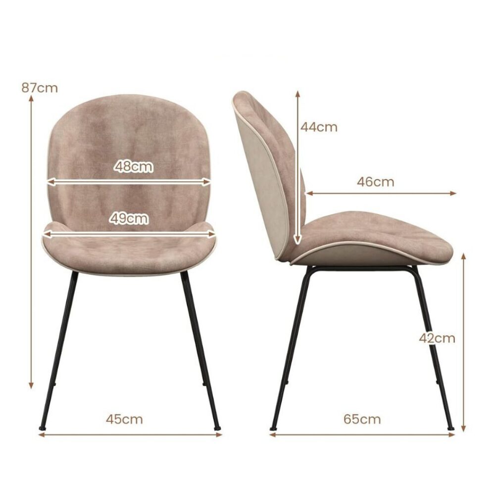 Lillesand Sand Velvet Dining Chair - Image 4