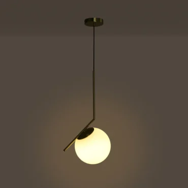 Visby glass ball pendant light with opal shade