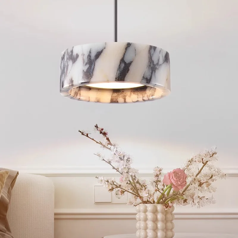 Torekov marble pendant light with black and beige design