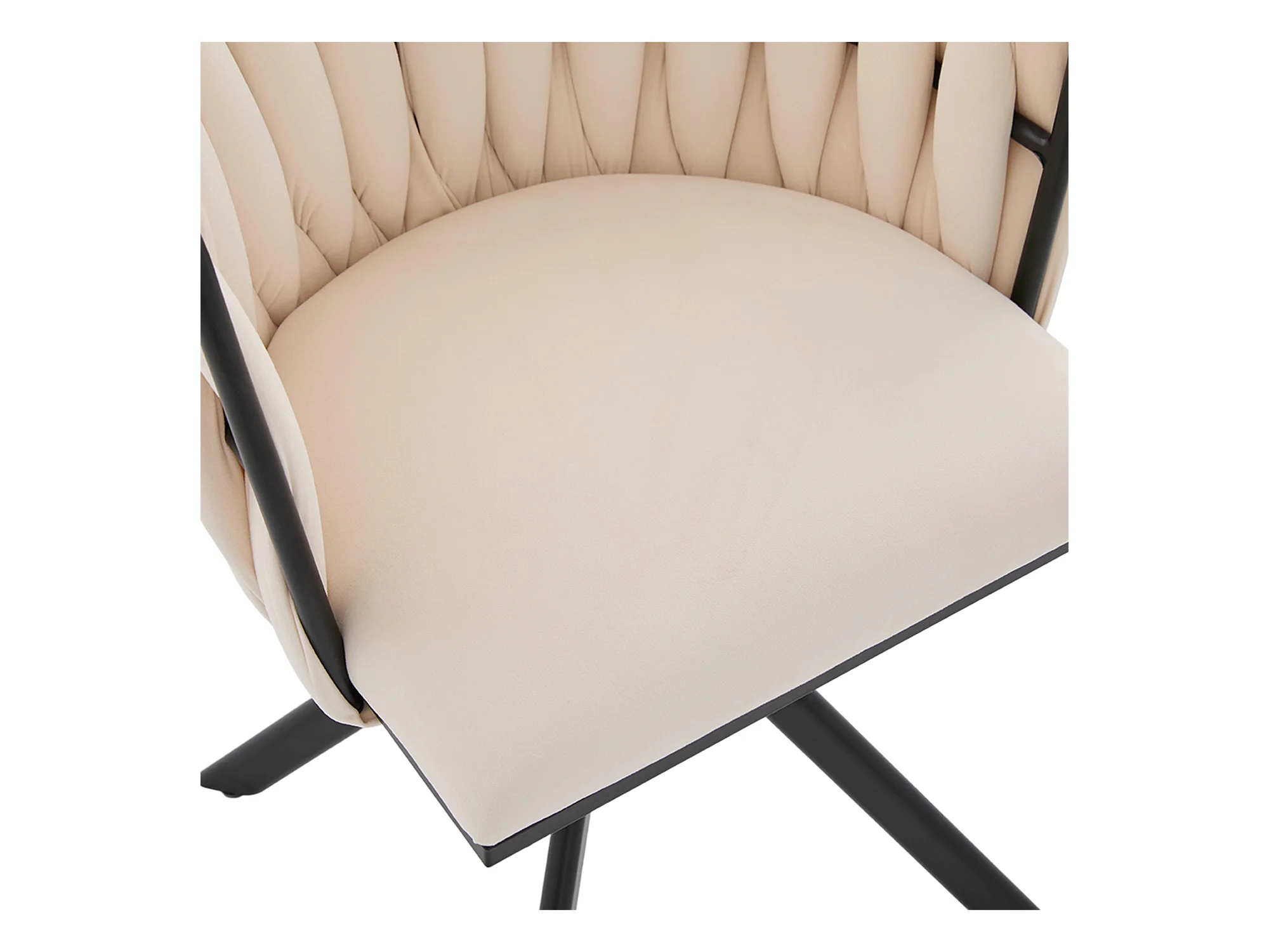 Kungsbacka Beige Swivel Dining Chair in Velvet - Image 7