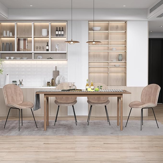 Lillesand Sand Velvet Dining Chair - Image 3