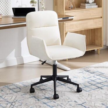 Östermalm white chenille office chair