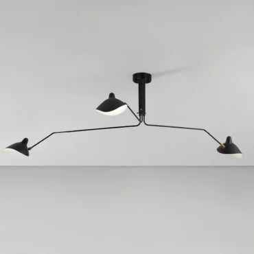 Helsingborg 3-arm ceiling lamp with adjustable aluminium arms