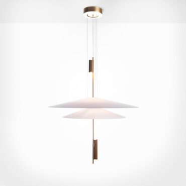 Limhamn gold disc pendant light with LED spotlights