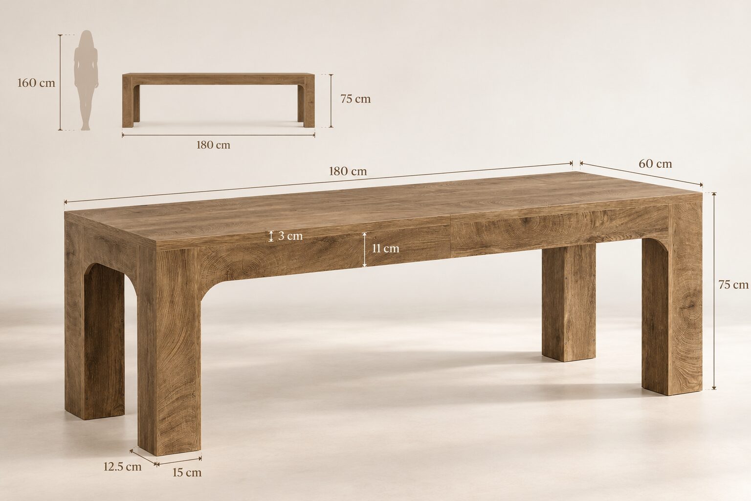 Skellefteå Dining Table – Scandinavian Rustic Design | 180 cm - Image 8